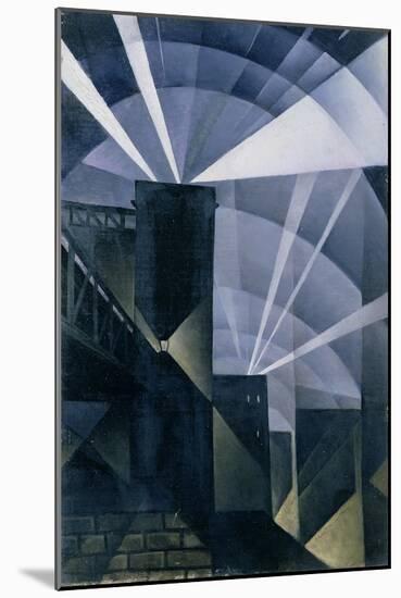 The First Searchlights at Charing Cross, 1914-Christopher Richard Wynne Nevinson-Mounted Giclee Print