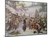 The First Sermon Ashore in 1621-Jean Leon Gerome Ferris-Mounted Giclee Print