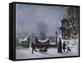 The First Snow, 1877-Joseph Hoover-Framed Stretched Canvas