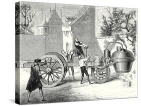 The First Steam Car Tested by the Inventor Cugnot at Arsenal in Paris in 1770-null-Stretched Canvas