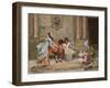 The First Steps (Oil on Canvas)-Emile August Pinchart-Framed Giclee Print