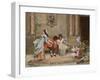 The First Steps (Oil on Canvas)-Emile August Pinchart-Framed Giclee Print