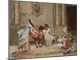 The First Steps (Oil on Canvas)-Emile August Pinchart-Mounted Giclee Print