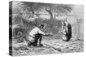 The First Steps-Jean-François Millet-Stretched Canvas