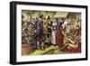 The First Thanksgiving in 1621, a Year after the Pilgrim Fathers Had Left the Old World-Mike White-Framed Giclee Print