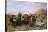 The First Thanksgiving-Jennie Augusta Brownscombe-Stretched Canvas