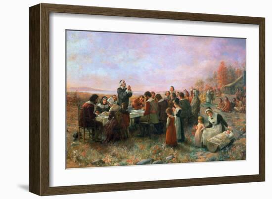 The First Thanksgiving-Jennie Augusta Brownscombe-Framed Giclee Print