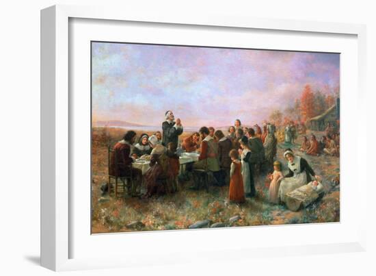 The First Thanksgiving-Jennie Augusta Brownscombe-Framed Giclee Print