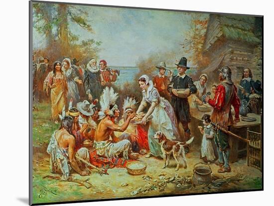 The First Thanksgiving-Jean Leon Gerome Ferris-Mounted Giclee Print