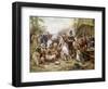 The First Thanksgivng, 1621-Jean Leon Gerome Ferris-Framed Giclee Print