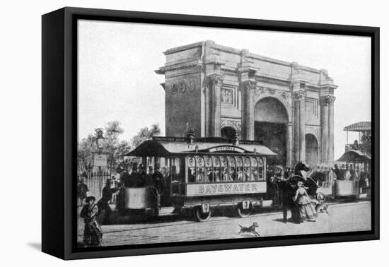 The First Trams in London, 1861-null-Framed Stretched Canvas