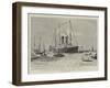 The First Trip of the Largest Vessel Afloat, the Oceanic Arriving at New York-Charles Edward Dixon-Framed Giclee Print