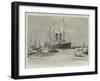 The First Trip of the Largest Vessel Afloat, the Oceanic Arriving at New York-Charles Edward Dixon-Framed Giclee Print