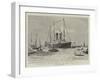 The First Trip of the Largest Vessel Afloat, the Oceanic Arriving at New York-Charles Edward Dixon-Framed Giclee Print