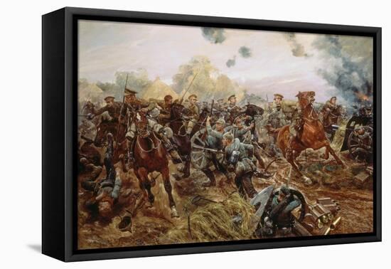 The First VC of the European War, 1914-Richard Caton Woodville II-Framed Stretched Canvas