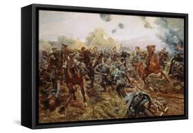 The First VC of the European War, 1914-Richard Caton Woodville II-Framed Stretched Canvas