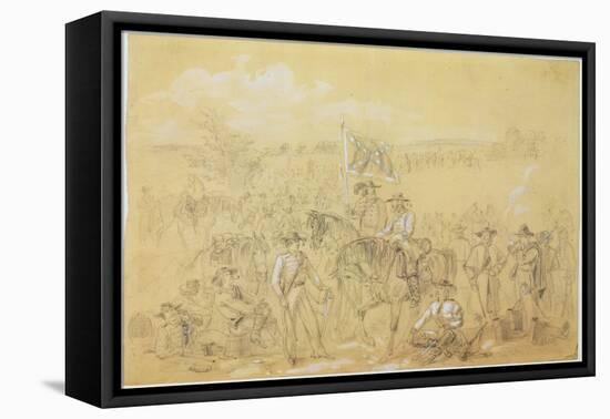 The First Virginia Cavalry at a Halt, from 'Harper's Weekly', 27th September 1862-Alfred R. Waud-Framed Stretched Canvas