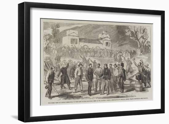 The First Visit of Victor Emmanuel to the Camp of the National Army at St Angelo-Frank Vizetelly-Framed Giclee Print