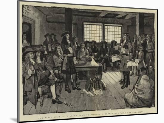 The First Visit of William Penn to America, a Conference with the Colonists-Howard Pyle-Mounted Giclee Print