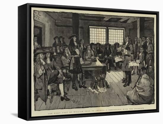 The First Visit of William Penn to America, a Conference with the Colonists-Howard Pyle-Framed Stretched Canvas