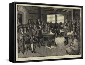 The First Visit of William Penn to America, a Conference with the Colonists-Howard Pyle-Framed Stretched Canvas