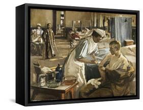 The First Wounded, London Hospital, 1914-Sir John Lavery-Framed Stretched Canvas