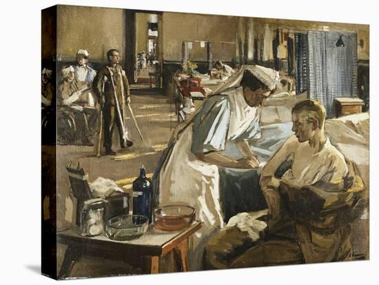 The First Wounded, London Hospital, 1914-Sir John Lavery-Stretched Canvas