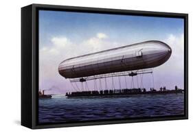 The First Zeppelin, LZ.1, Makes Its Maiden Flight Over the Bodensee-null-Framed Stretched Canvas