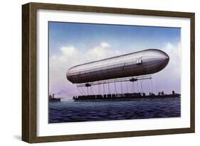 The First Zeppelin, LZ.1, Makes Its Maiden Flight Over the Bodensee-null-Framed Art Print