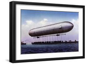 The First Zeppelin, LZ.1, Makes Its Maiden Flight Over the Bodensee-null-Framed Art Print