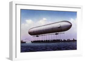 The First Zeppelin, LZ.1, Makes Its Maiden Flight Over the Bodensee-null-Framed Art Print