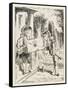 The Fish Footman and the Frog Footman-John Tenniel-Framed Stretched Canvas