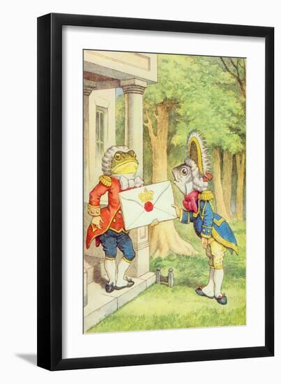 The Fish-Footman Delivering an Invitation to the Duchess, Alice in Wonderland by Lewis Carroll-John Tenniel-Framed Giclee Print