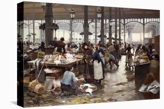The Fish Hall at the Central Market, 1881-Victor Gilbert-Stretched Canvas