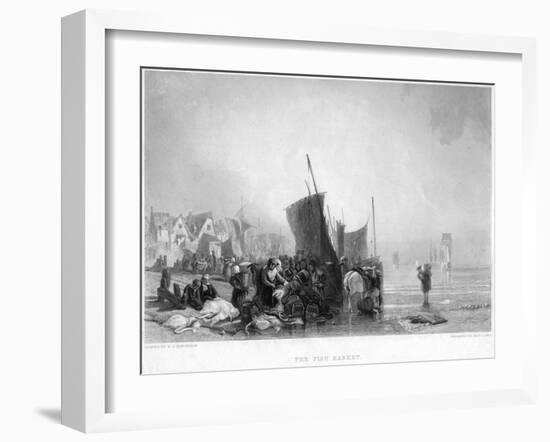 The Fish Market, C1820S-Charles Lewis-Framed Giclee Print