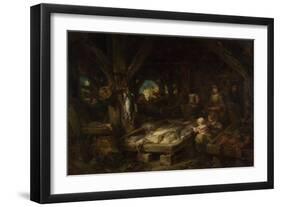 The Fish Market, Dieppe, 1845-Louis Gabriel Eugène Isabey-Framed Premium Giclee Print