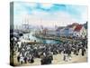 The Fish Market In Bergen, CA 1915-Fylkesarkivet i Sogn og Fjordane-Stretched Canvas