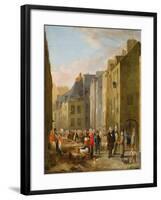 The Fish Market in Cherbourg, 1830-40-Bon Dumouchel-Framed Giclee Print