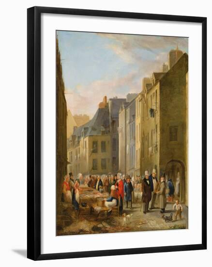 The Fish Market in Cherbourg, 1830-40-Bon Dumouchel-Framed Giclee Print