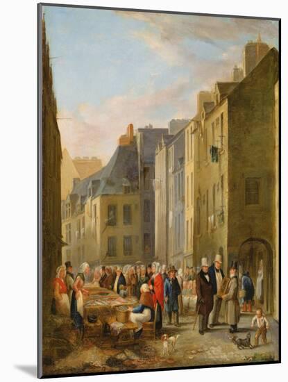 The Fish Market in Cherbourg, 1830-40-Bon Dumouchel-Mounted Giclee Print