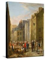 The Fish Market in Cherbourg, 1830-40-Bon Dumouchel-Stretched Canvas