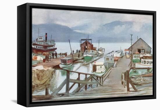 The Fish Market, Vancouver, the Mosquito Fleet-Harold Copping-Framed Stretched Canvas