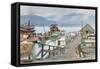 The Fish Market, Vancouver, the Mosquito Fleet-Harold Copping-Framed Stretched Canvas