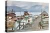 The Fish Market, Vancouver, the Mosquito Fleet-Harold Copping-Stretched Canvas