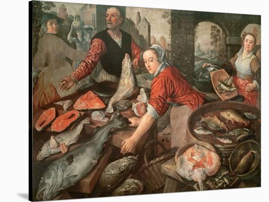 The Fish Market-Joachim Bueckelaer-Stretched Canvas