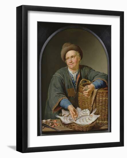 The Fish Seller (Oil on Panel)-Willem Van Mieris-Framed Giclee Print