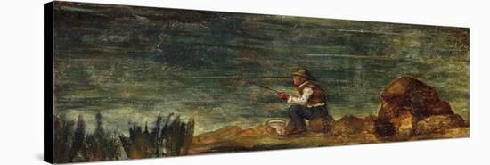 The Fisherman on the Rock; Le Pecheur Au Rocher, 1862-1864-Paul Cézanne-Stretched Canvas