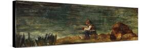 The Fisherman on the Rock; Le Pecheur Au Rocher, 1862-1864-Paul Cézanne-Stretched Canvas