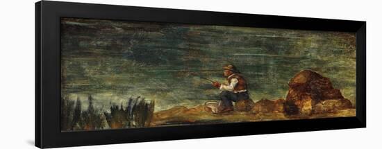 The Fisherman on the Rock; Le Pecheur Au Rocher, 1862-1864-Paul Cézanne-Framed Premium Giclee Print