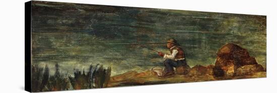 The Fisherman on the Rock; Le Pecheur Au Rocher, 1862-1864-Paul Cézanne-Stretched Canvas